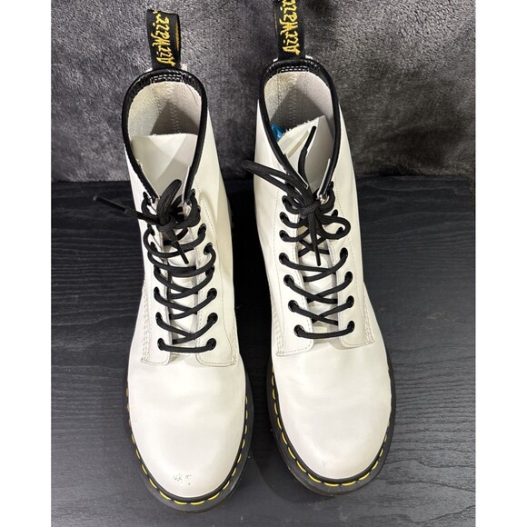 Dr. Martín Luana White Leather Boot Sz 10 - Picture 3 of 16
